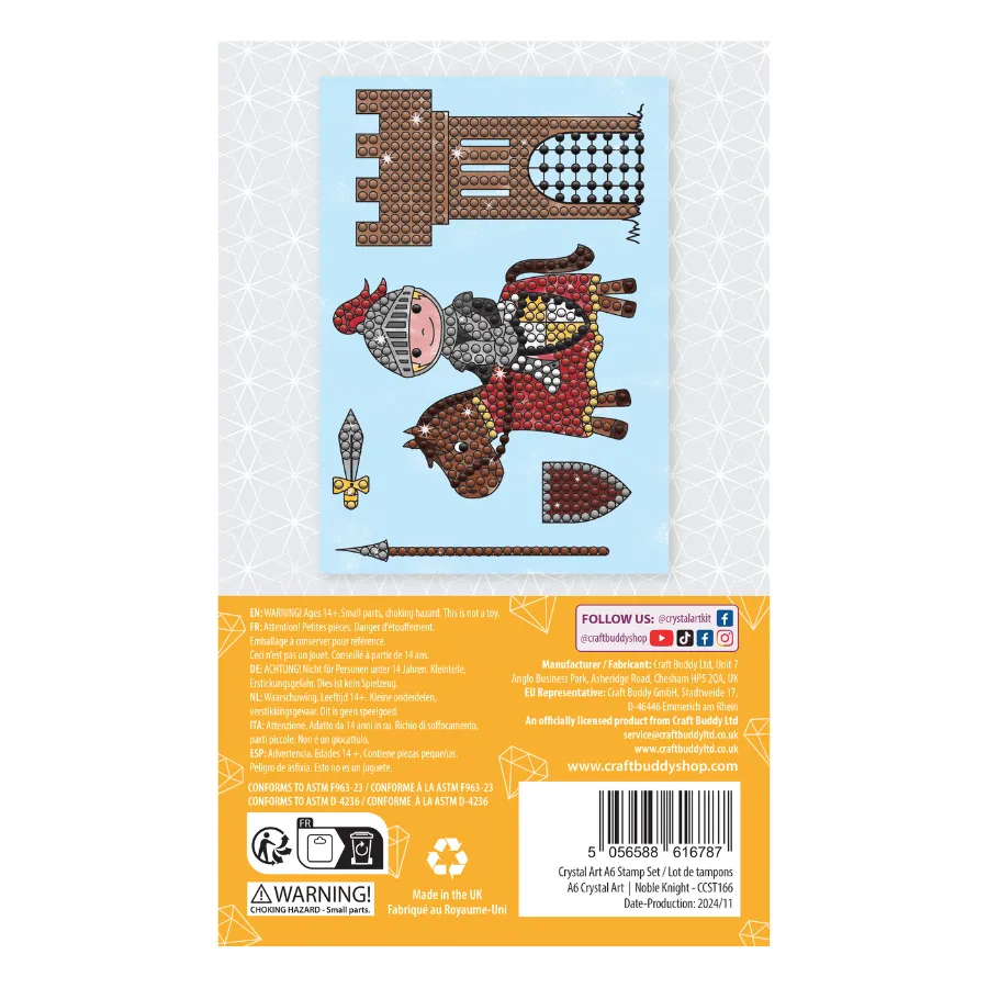 Craft Buddy Crystal Art Noble Knight stempelset A6 ridder 5-delig