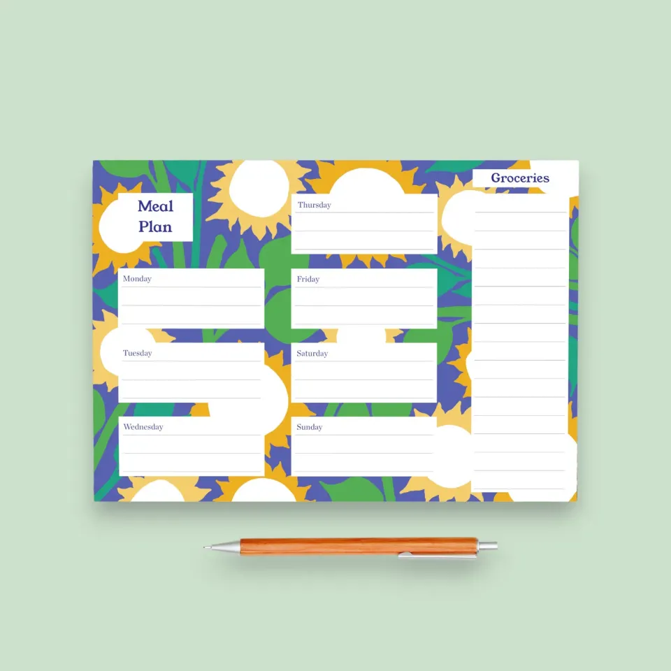 Studio Wald Blumen A5 maaltijdplanner zonnebloem 52 vellen
