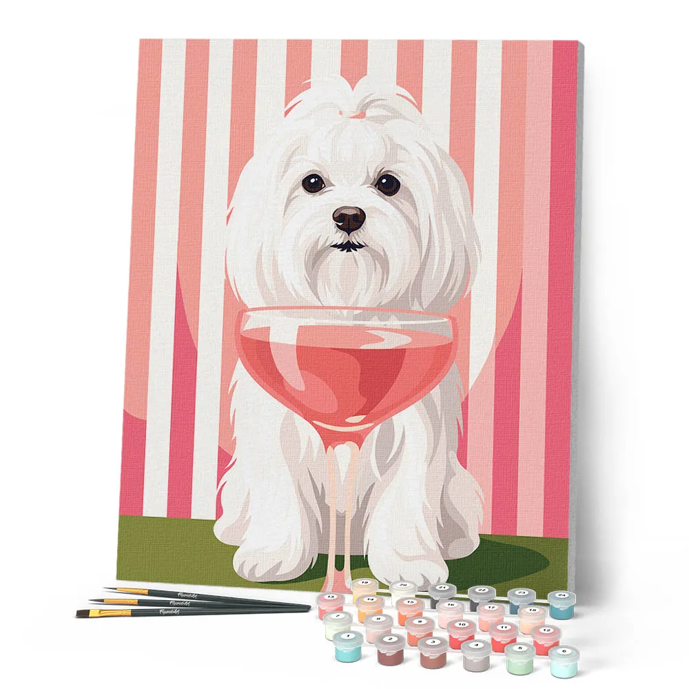 Figured'Art Lieve Maltezer schilderen op nummer 40x50 cm hond