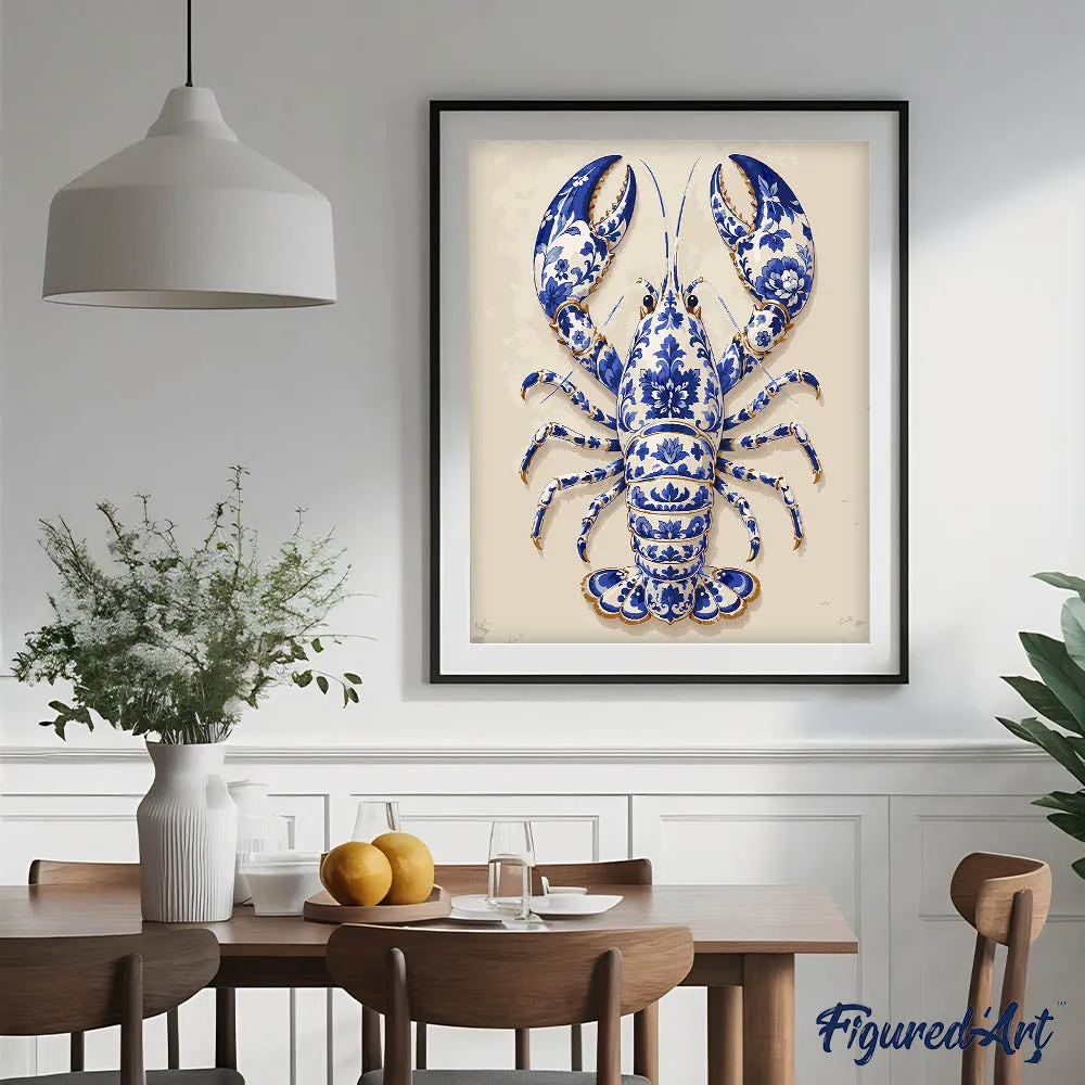Figured'Art Kreeft in Delft-stijl schilderen op nummer 40x50 cm gemiddeld