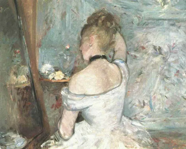 Figured'Art Vrouw bij haar toilet Morisot schilderen op nummer 40x50 cm