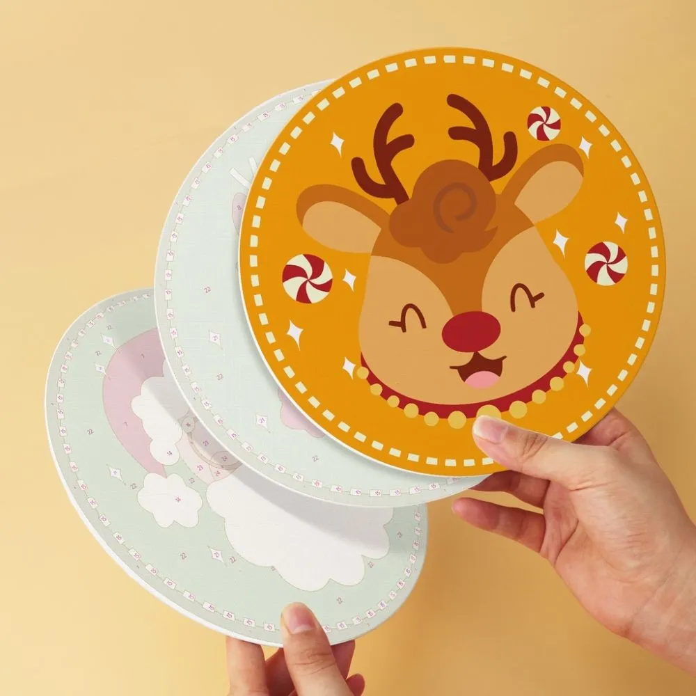Figured'Art Mini Serie Kleurrijke kerstpersonages schilderen op nummer Ø20cm
