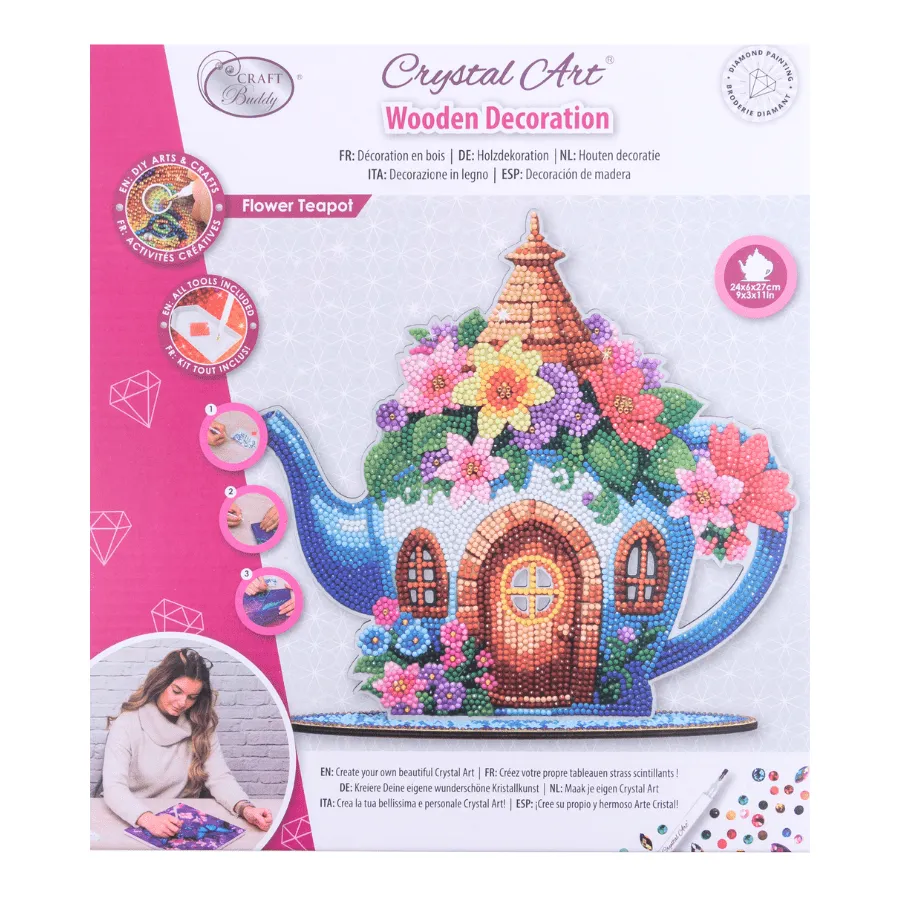 Craft Buddy Crystal Art Flower Teapot diamond painting 24 cm