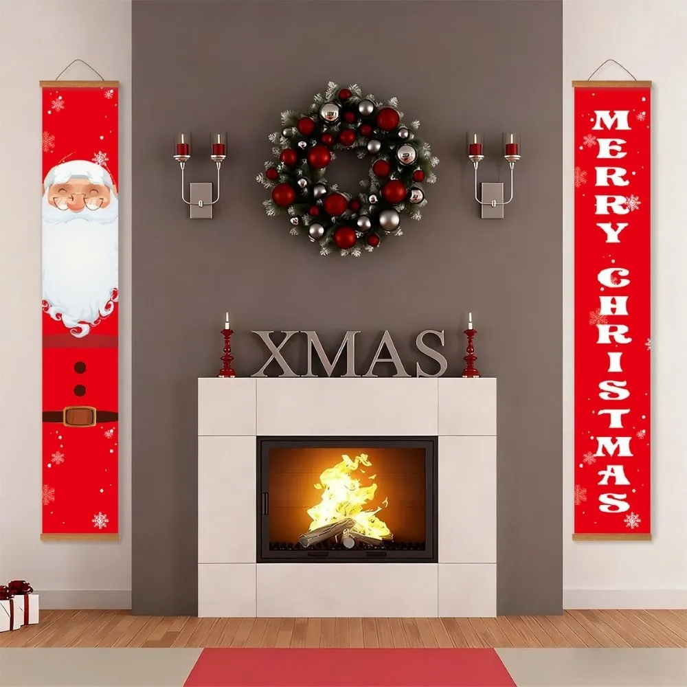 Figured'Art Blije Kerstman Deurbanner Schilderen op Nummer 20x120