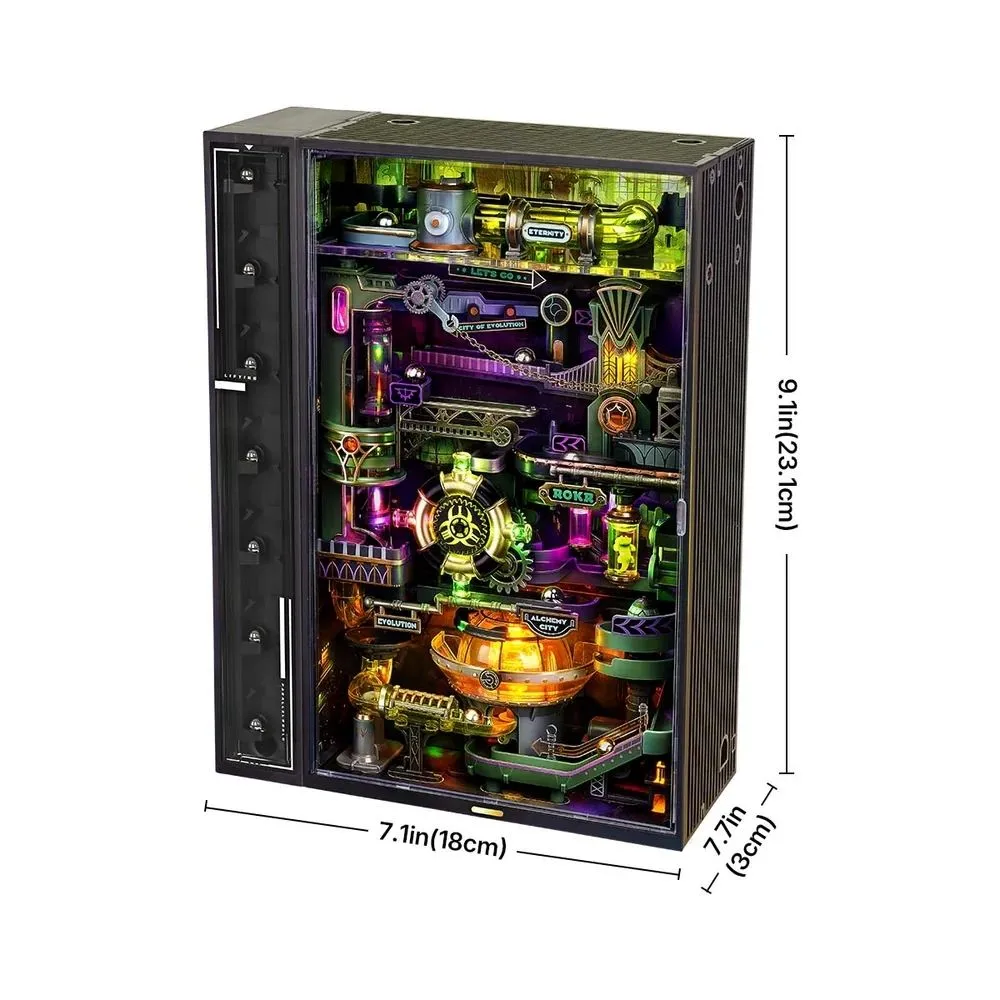 Figured'Art Alchemie-stad 3D puzzel 247 stukjes met LED knikkerbaan