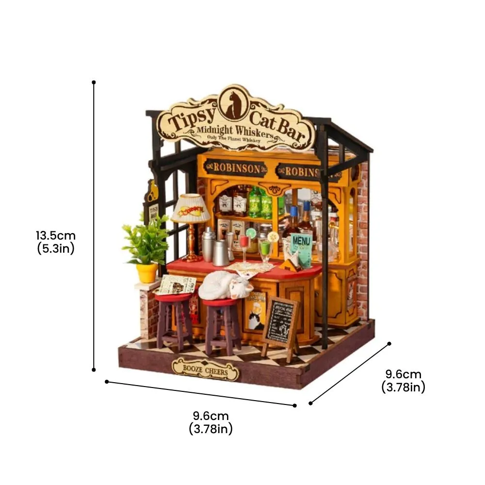 Figured'Art Tipsy Kattenbar 3D Puzzel Miniatuurhuisje 136 Stukjes