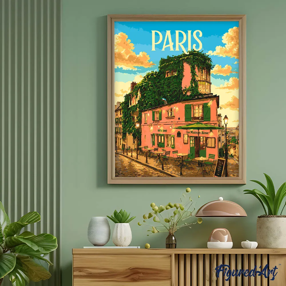 Figured'Art Gloed van Montmartre schilderen op nummer 40x50 Parijs