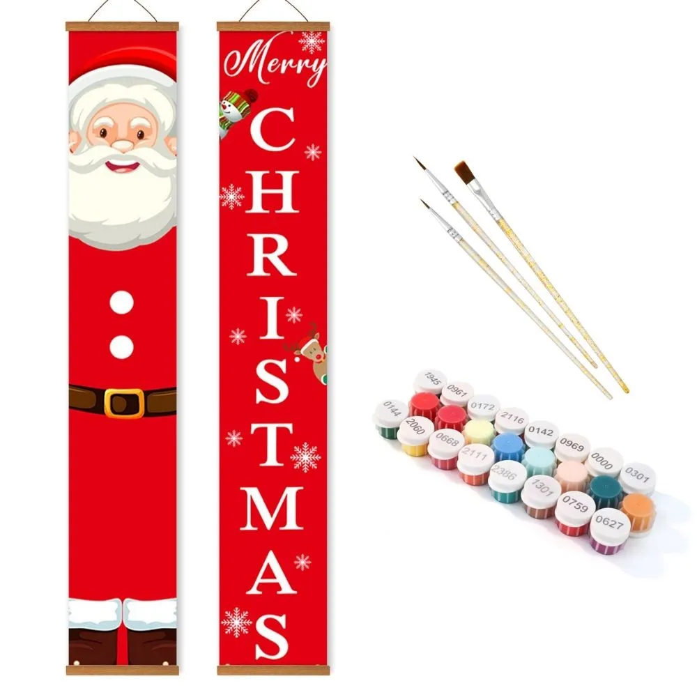 Figured'Art Klassieke Kerstman deur banners schilderen op nummer 2st