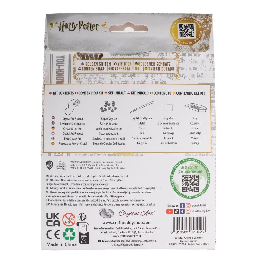 Craft Buddy Crystal Art Golden Snitch tashanger Harry Potter