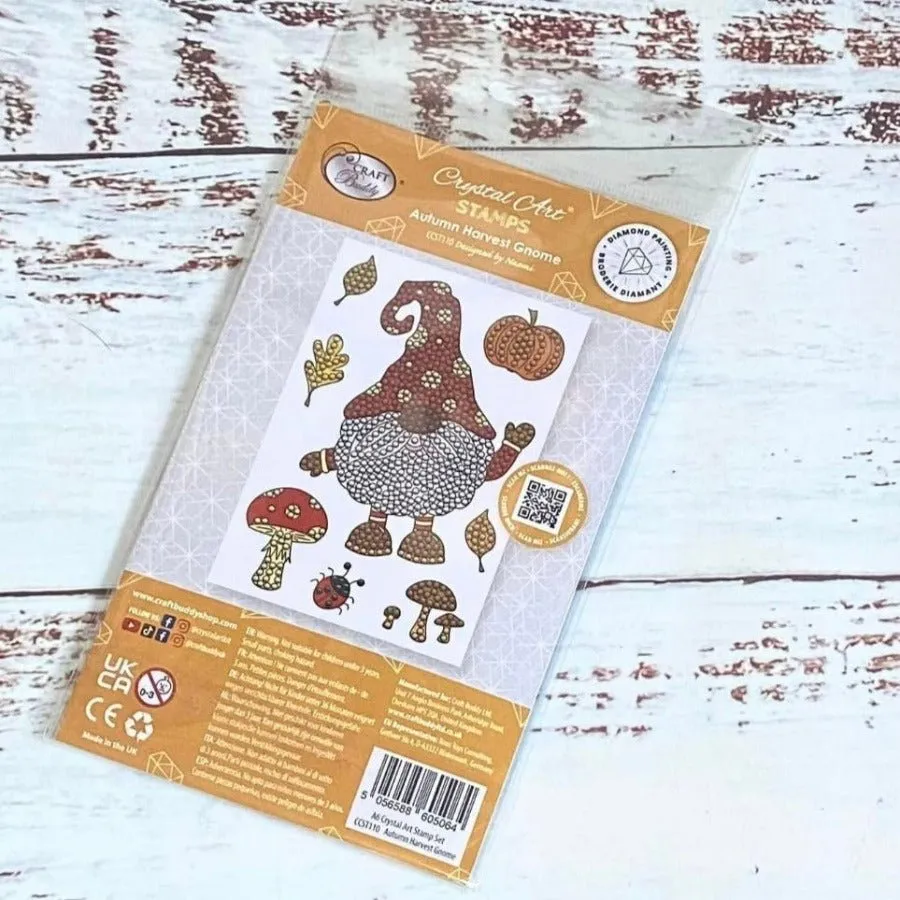 Craft Buddy Crystal Art Autumn Harvest Gnome stempelset 8 stuks