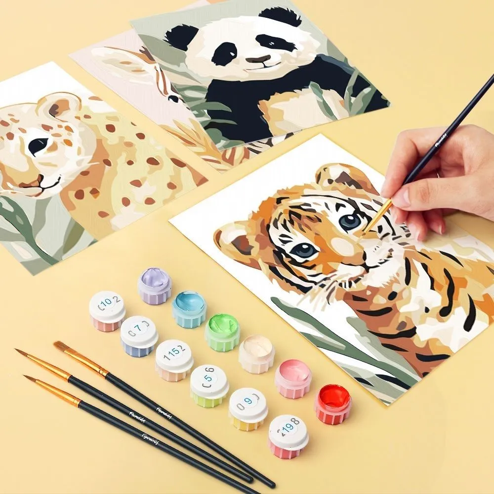Figured'Art Wildlife Portretten mini schilderen op nummer 15x20 cm