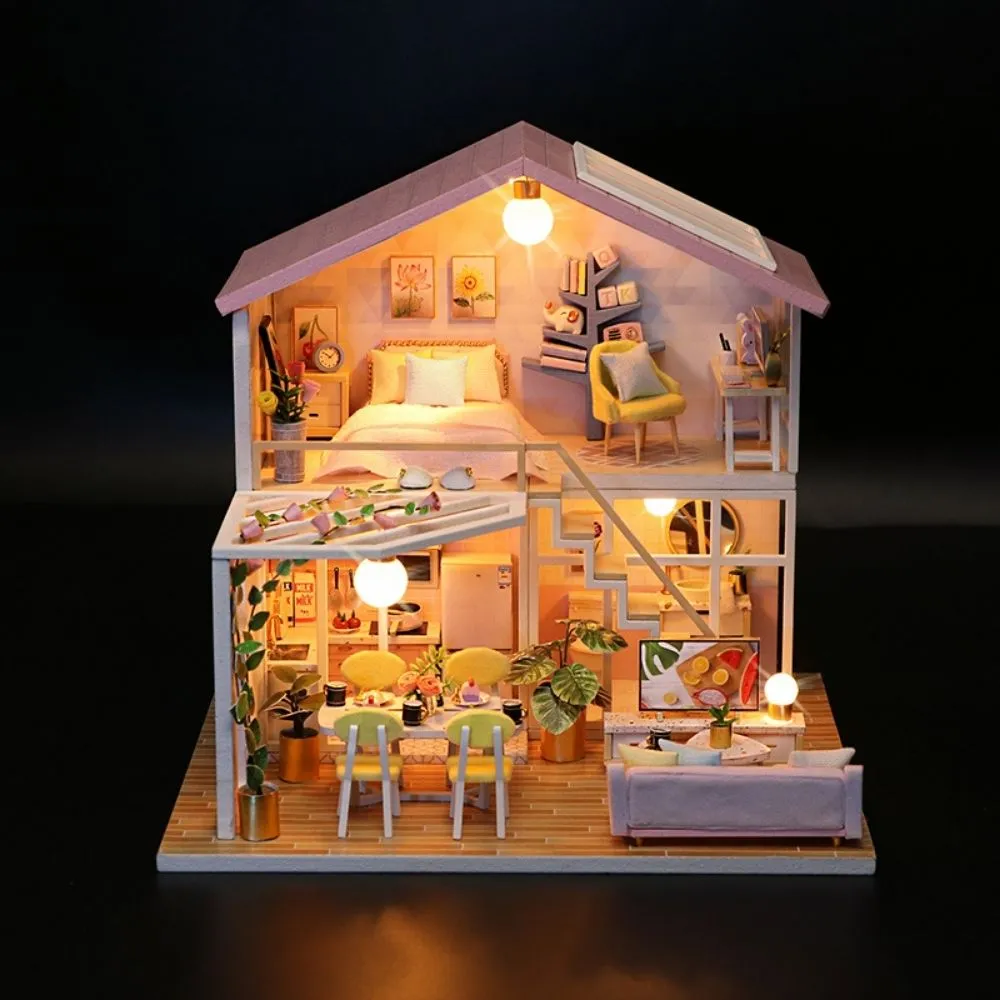 Figured'Art Aangenaam Moment miniatuurhuisje roze met led