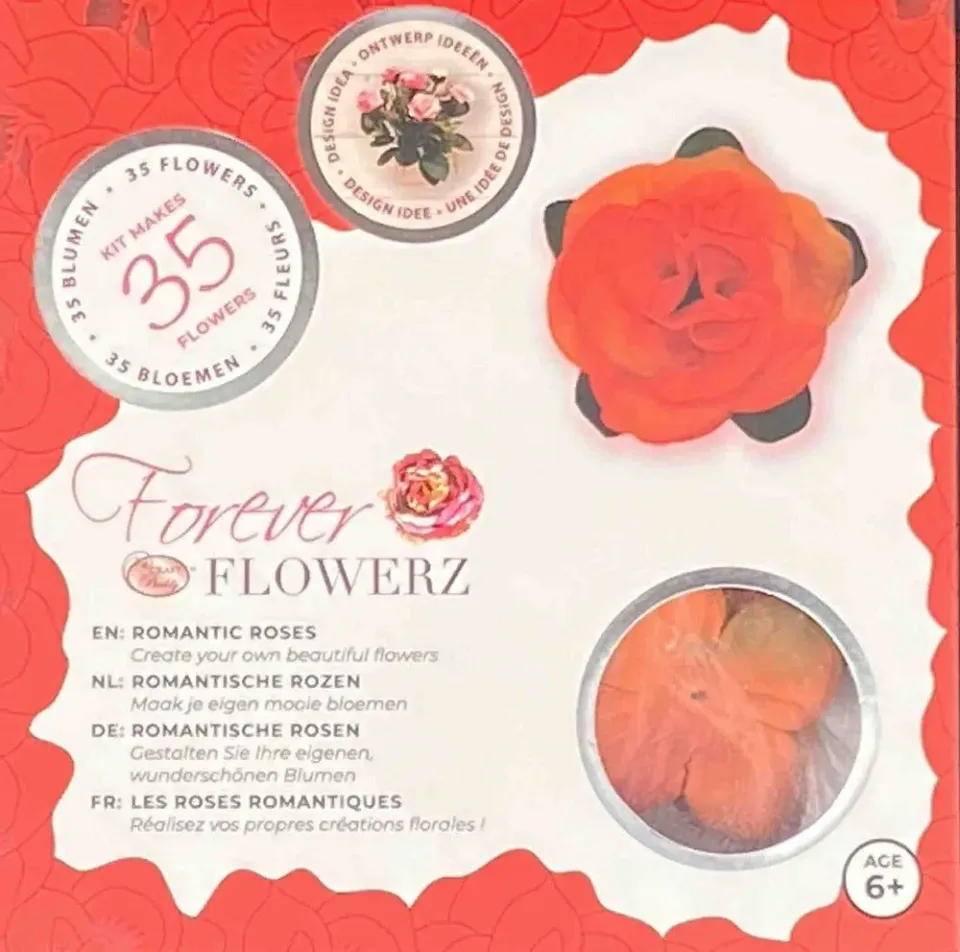 Craft Buddy Romantic Roses bloemenset tangerine 35 bloemen
