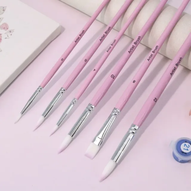 Figured'Art penselen set 6 stuks schilderen op nummer nylon