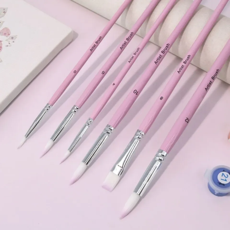 Figured'Art penselen set 6 stuks schilderen op nummer nylon