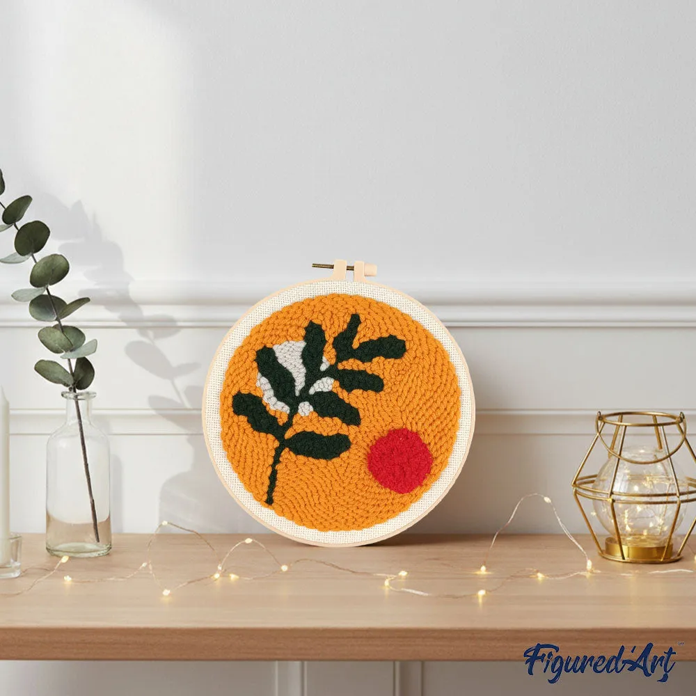 Figured'Art Botanische abstractie 1 punch needle pakket 20 cm wol