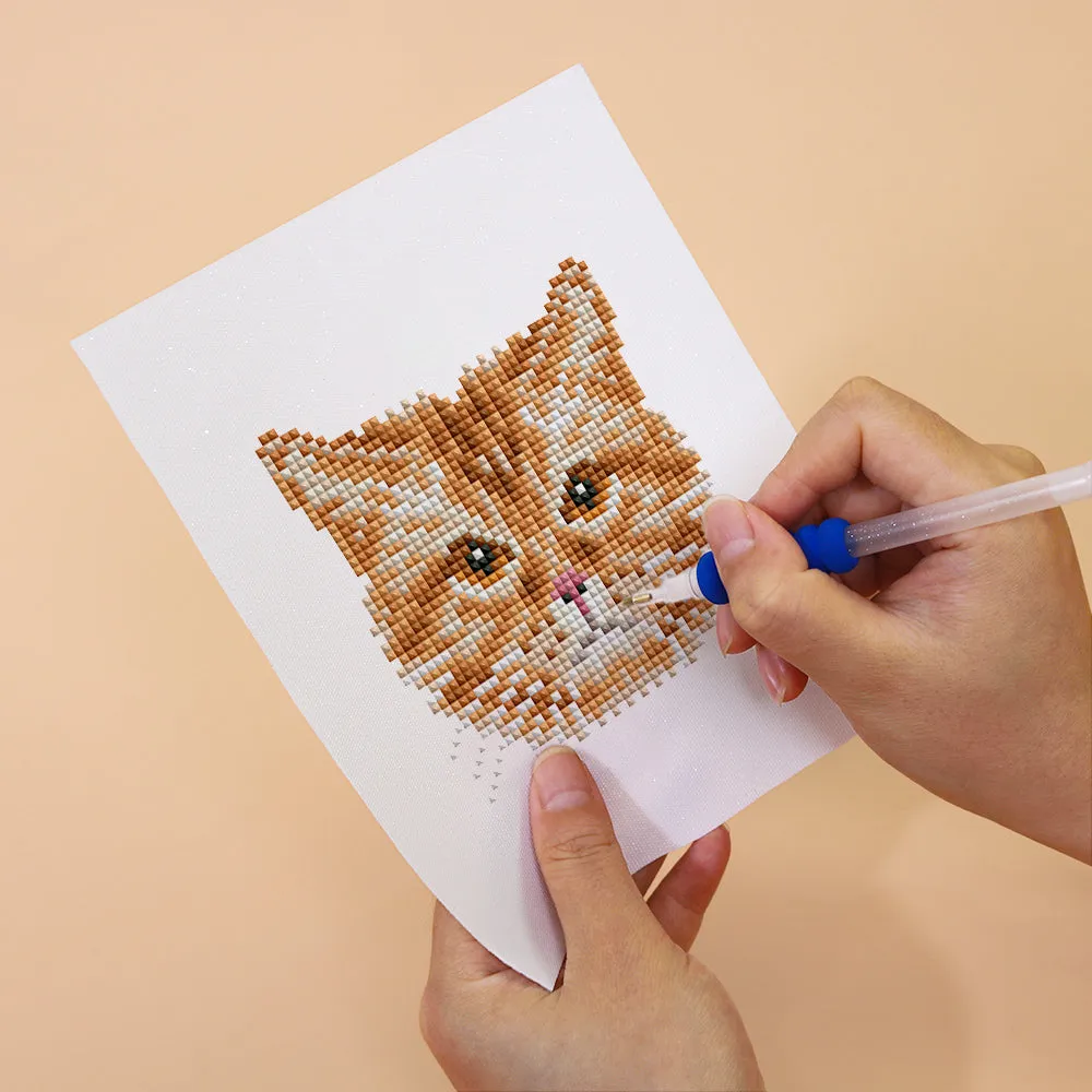 Figured'Art Kattenvrienden mini diamond painting 15x20 cm 4 stuks