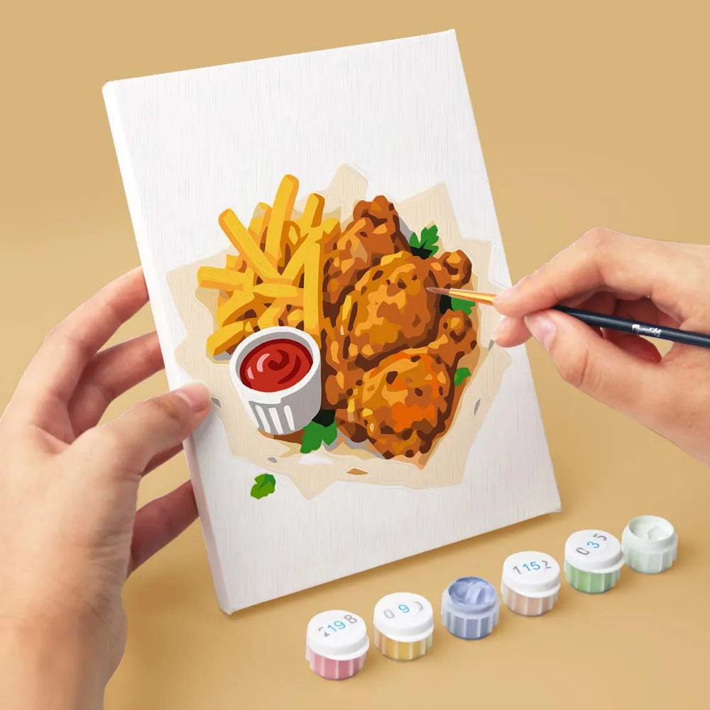 Figured'Art Mini Serie Heerlijk Eten Set schilderen op nummer 15x20cm 6 stuks eenvoudig