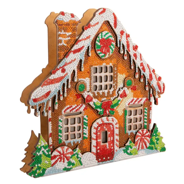 Craft Buddy Crystal Art Gingerbread House 3D diamond painting met LED