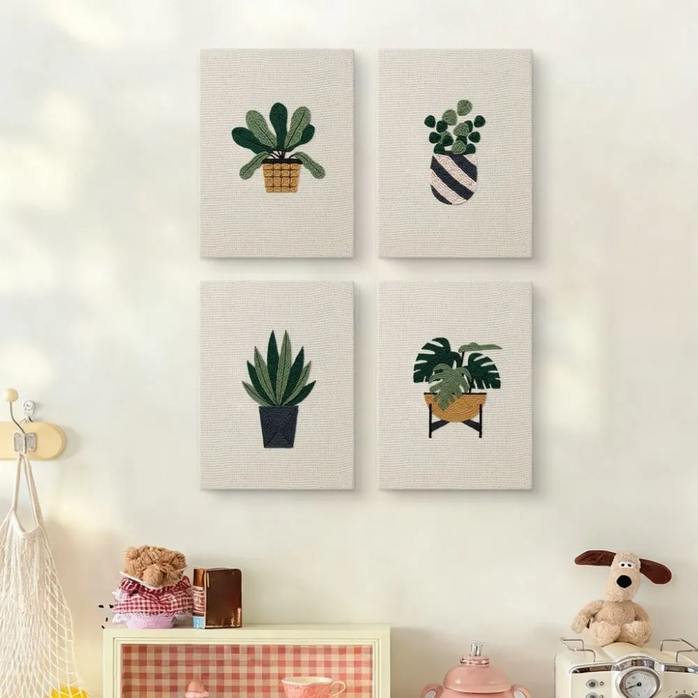 Figured'Art Plantenliefhebber Set 1 punch needle set 4 stuks 20x30 cm