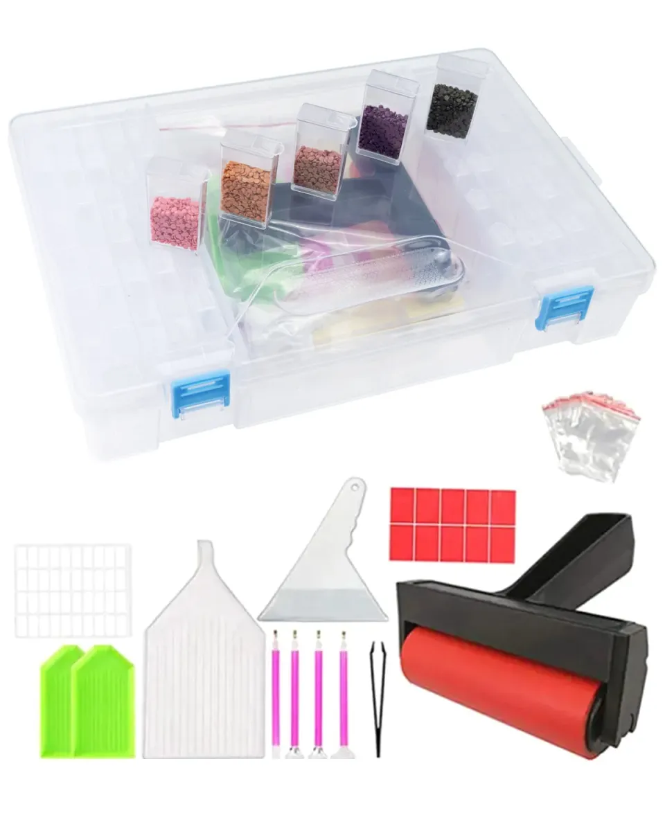 ARTDOT opbergdoos diamond painting 64 potjes met tools