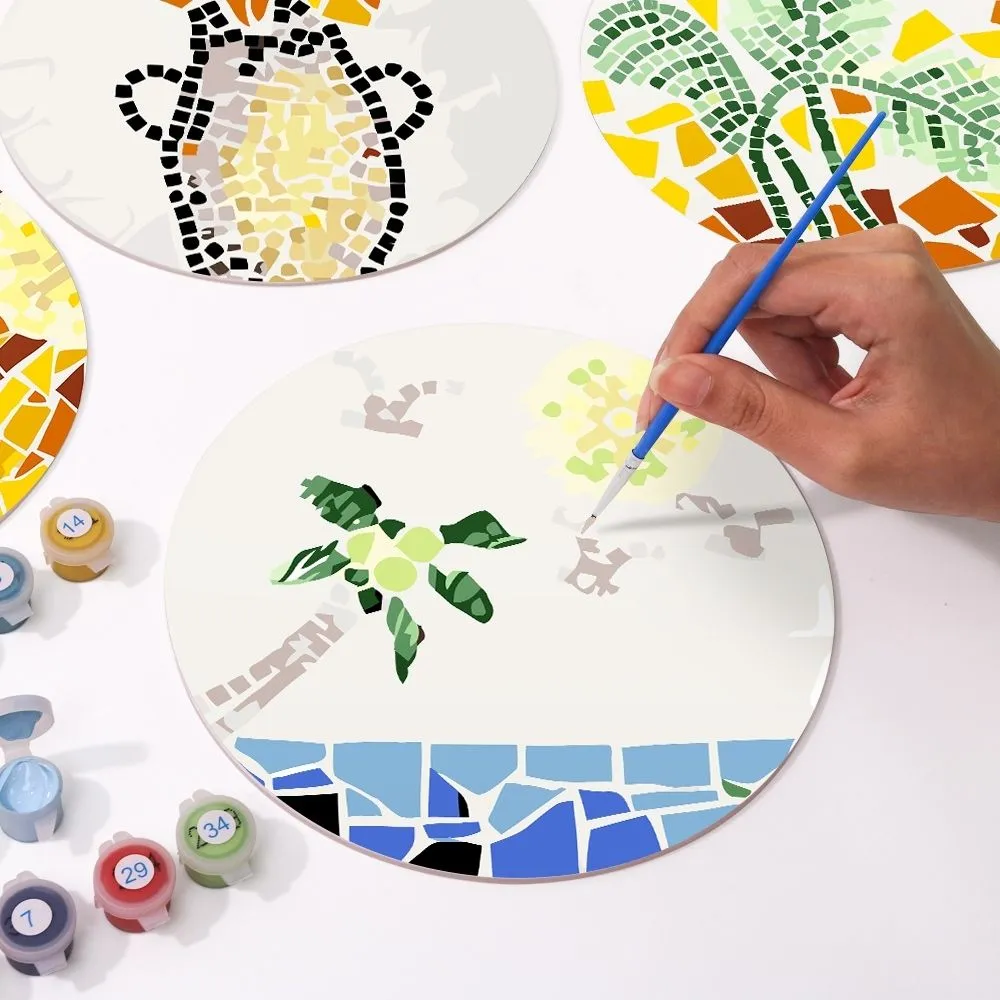 Figured'Art Botanisch Schilderen op Nummer Placemats 20cm 6st