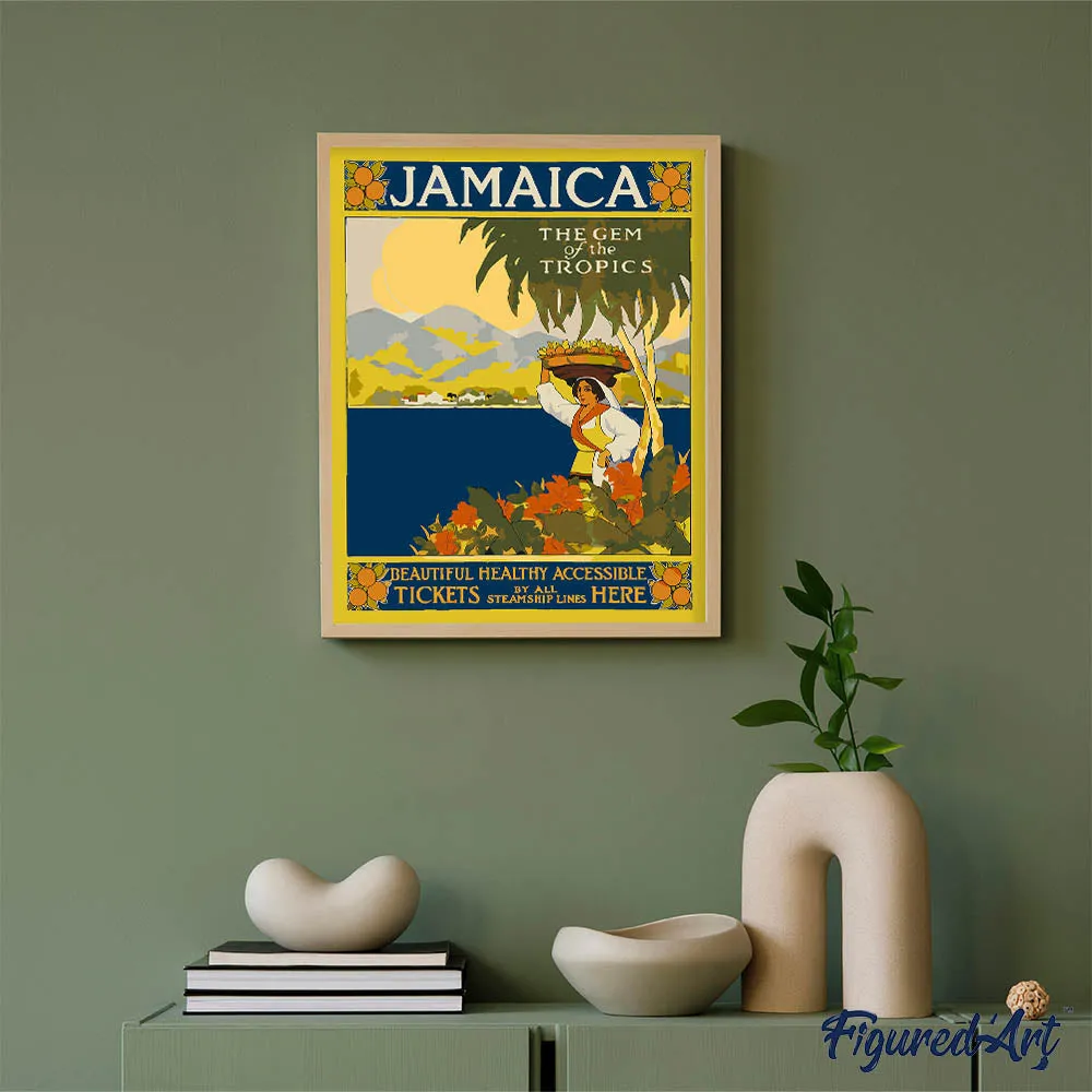 Figured'Art Jamaica Parel van de tropen schilderen op nummer 40x50cm poster