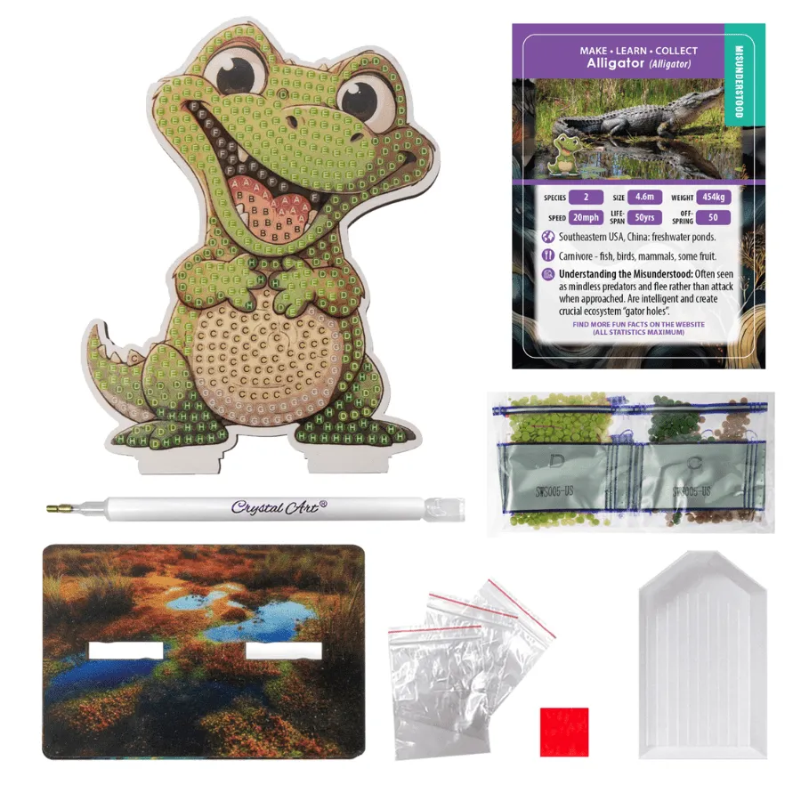 Craft Buddy Crystal Art Wildlife Buddies Alligator diamond painting figuur