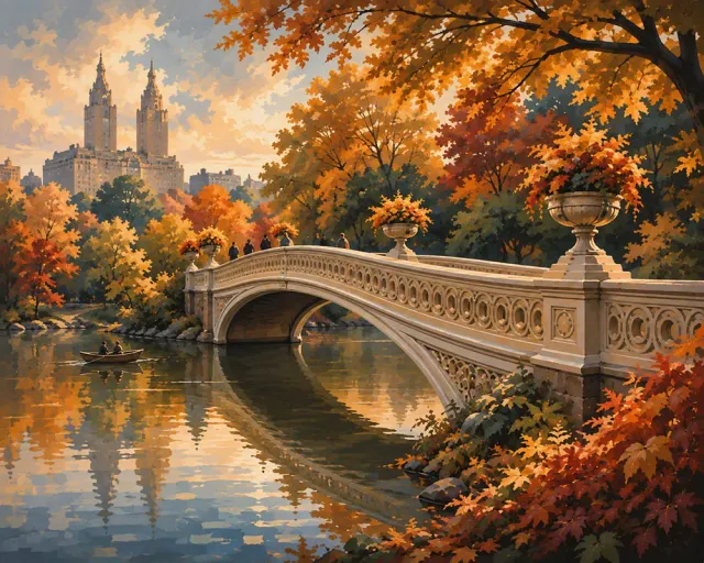 Figured'Art Central Park Bow Bridge diamond painting 40x50cm full