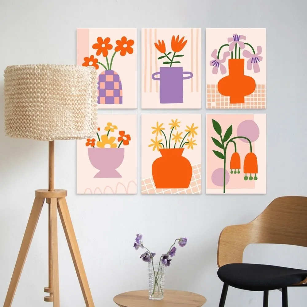 Figured'Art Patronen en bloemblaadjes schilderen op nummer 15x20 cm 6 stuks