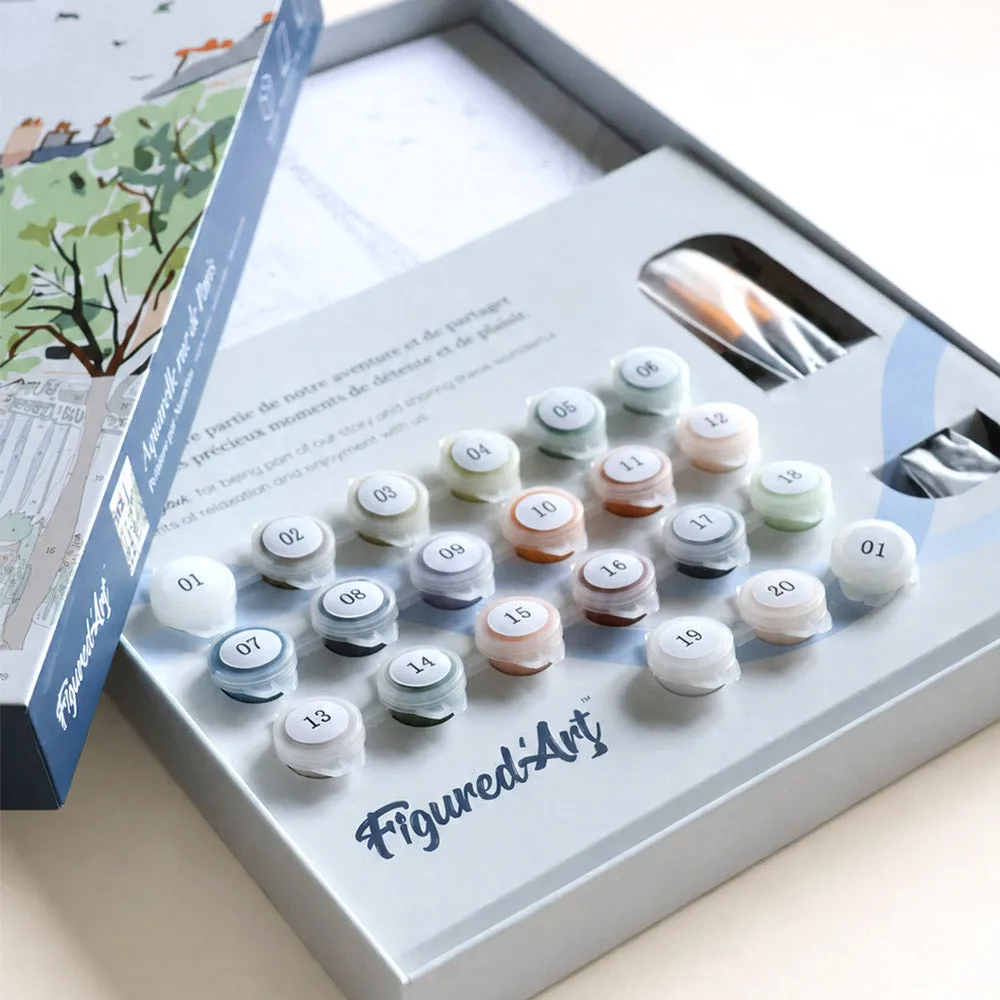 Figured'Art Waterverf Parijse Straat cadeauset paneel