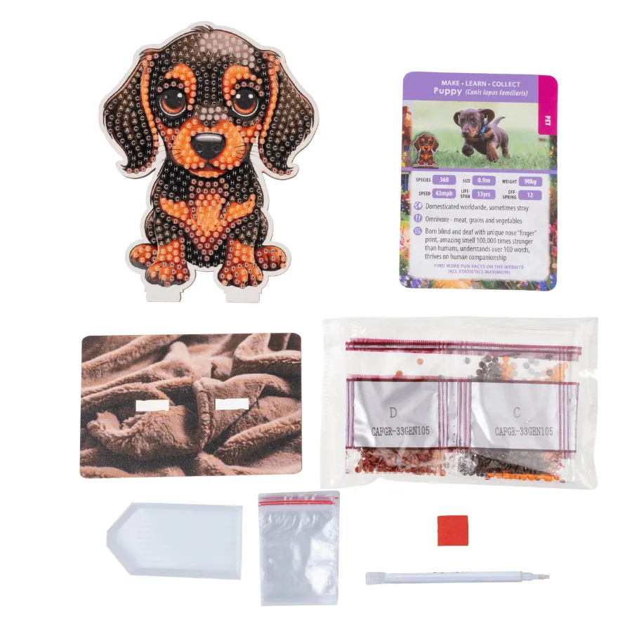 Crystal Art Wildlife Buddies diamond painting figuur Puppy