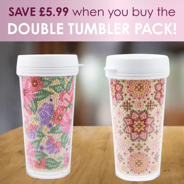 Craft Buddy Crystal Art Floral and Mandala tumbler 2-pack 470 ml