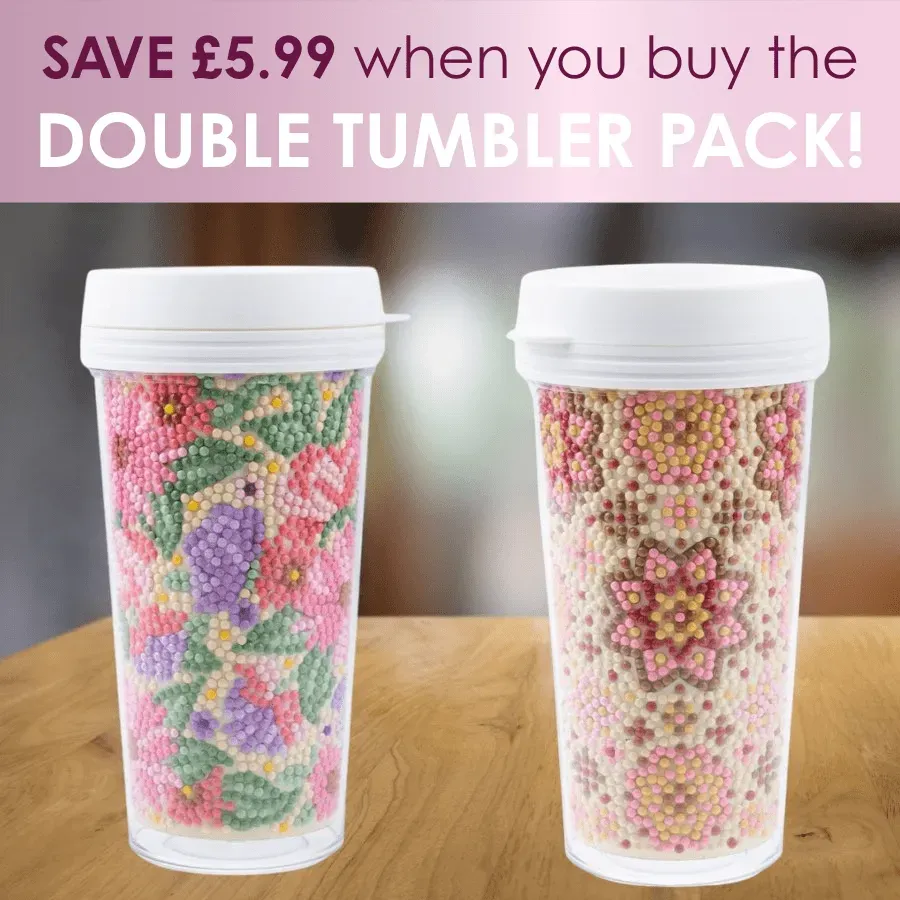Craft Buddy Crystal Art Floral and Mandala tumbler 2-pack 470 ml