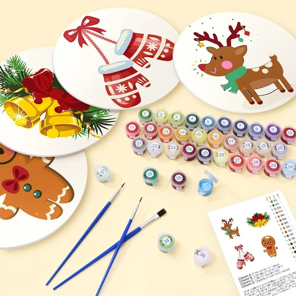 Figured'Art Gezellige Rendier Wantjes tafels set schilderen 20cm kerst