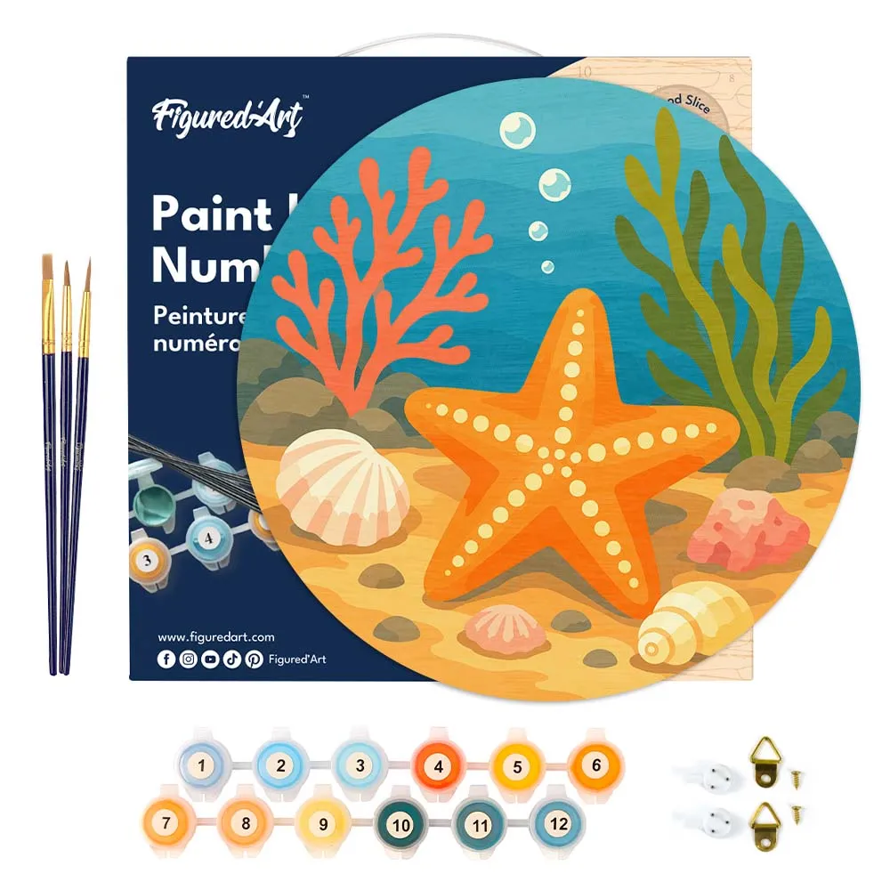 Figured'Art Zeester schilderen op nummer houten schijf 30 cm