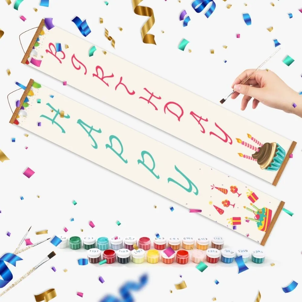 Figured'Art Leuke Slinger deur banners schilderen op nummer 2x 20x120cm