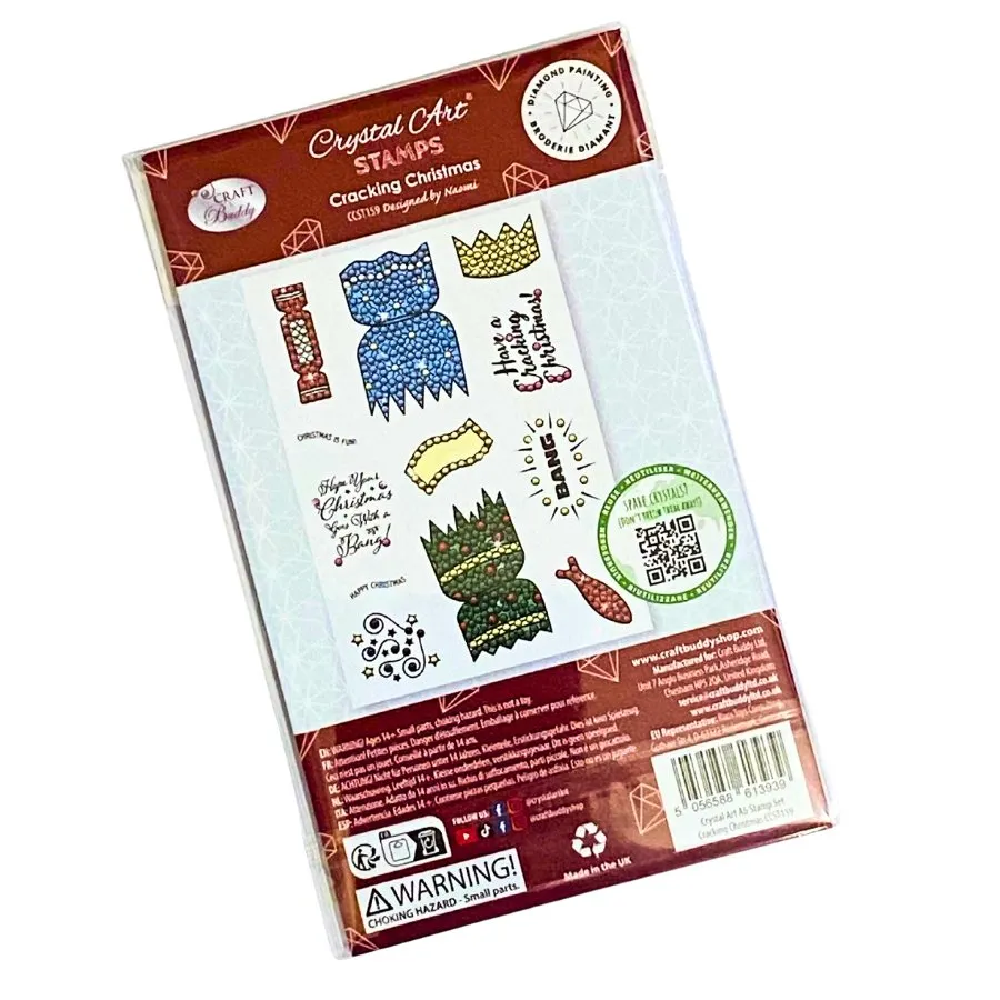 Craft Buddy Crystal Art Cracking Christmas stempelset A6 12 stuks