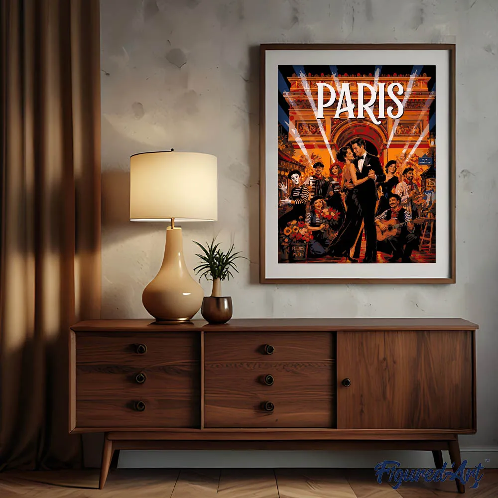 Figured'Art Reisposter Cabaretshow Parijs schilderen op nummer 40x50 cm gemiddeld