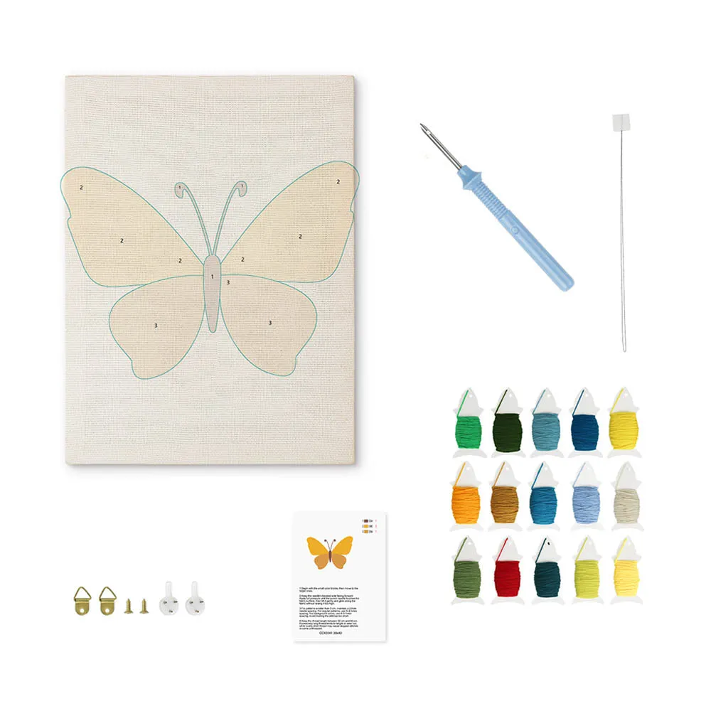Figured'Art Gouden Vlinder punch needle pakket 30x40 cm