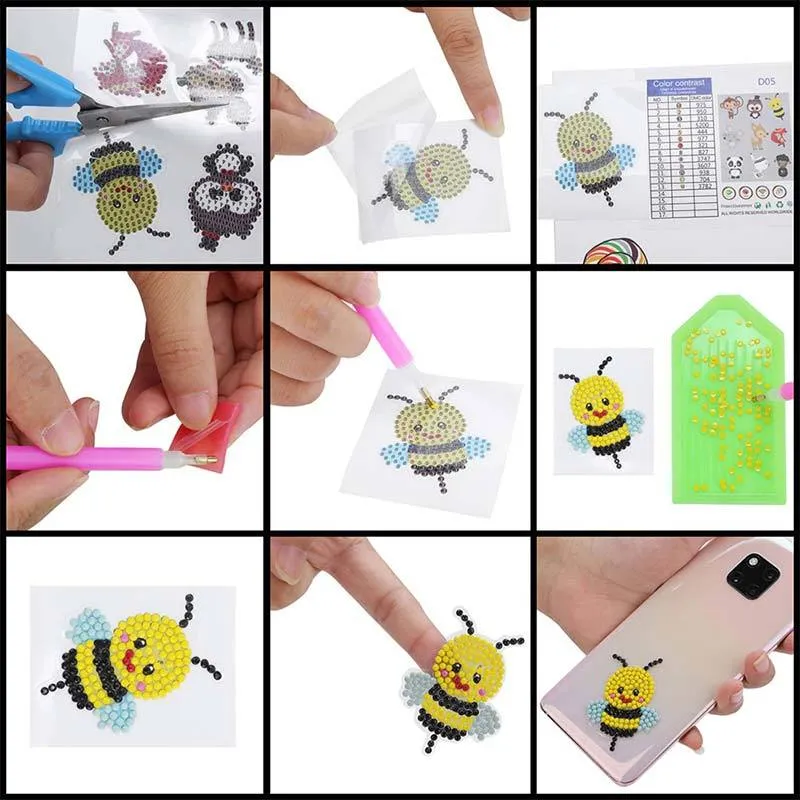 Figured'Art Eenhoorn diamond painting stickers 12 stuks rond