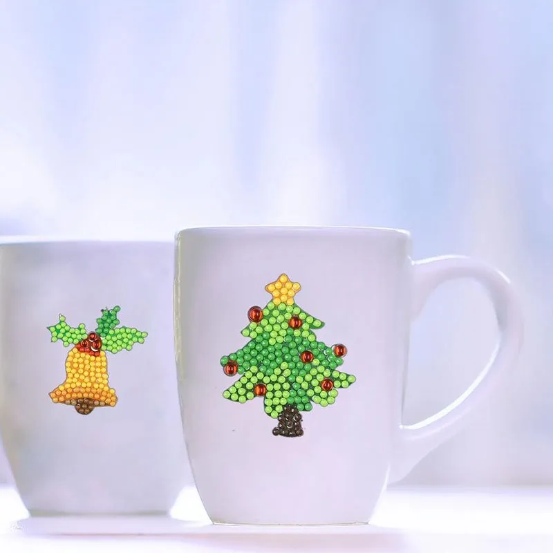 Figured'Art Vrolijk Kerstfeest diamond painting stickers 6 stuks kind