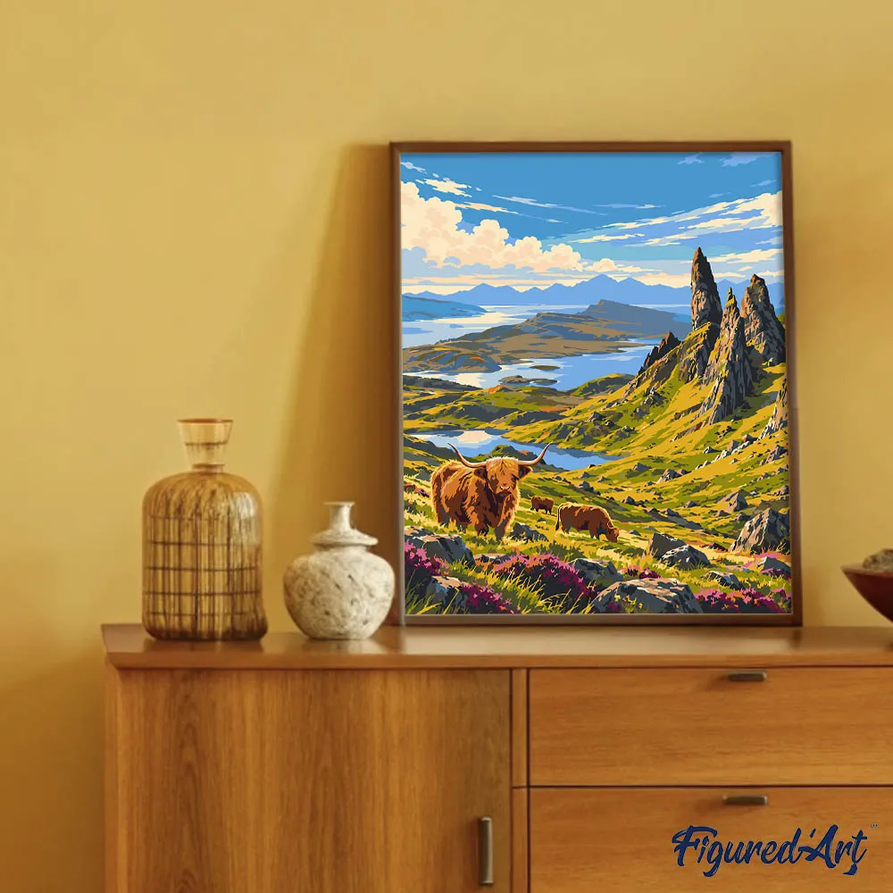 Figured'Art Schilderen op Nummer Isle of Skye landschap 40x50