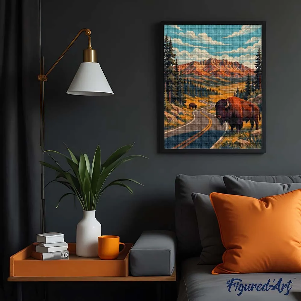Figured'Art Yellowstone Lamar Valley diamond painting 40x50 cm