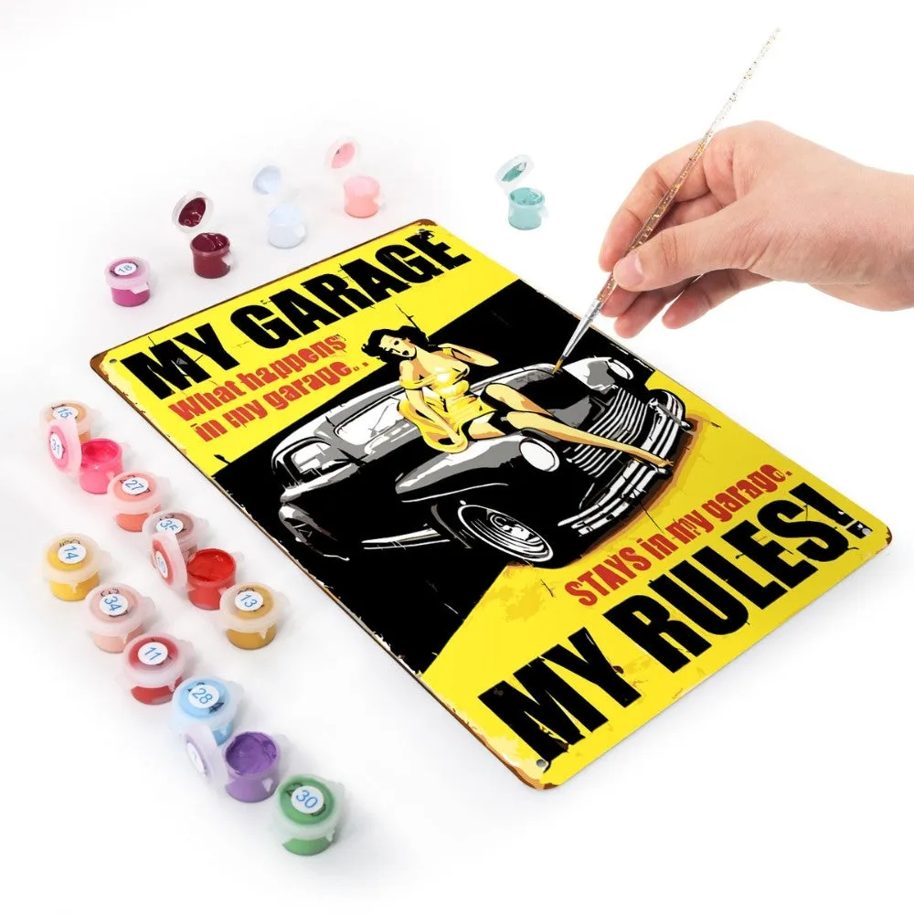 Figured'Art Mijn Garage Mijn Regels metalen poster 30x20cm
