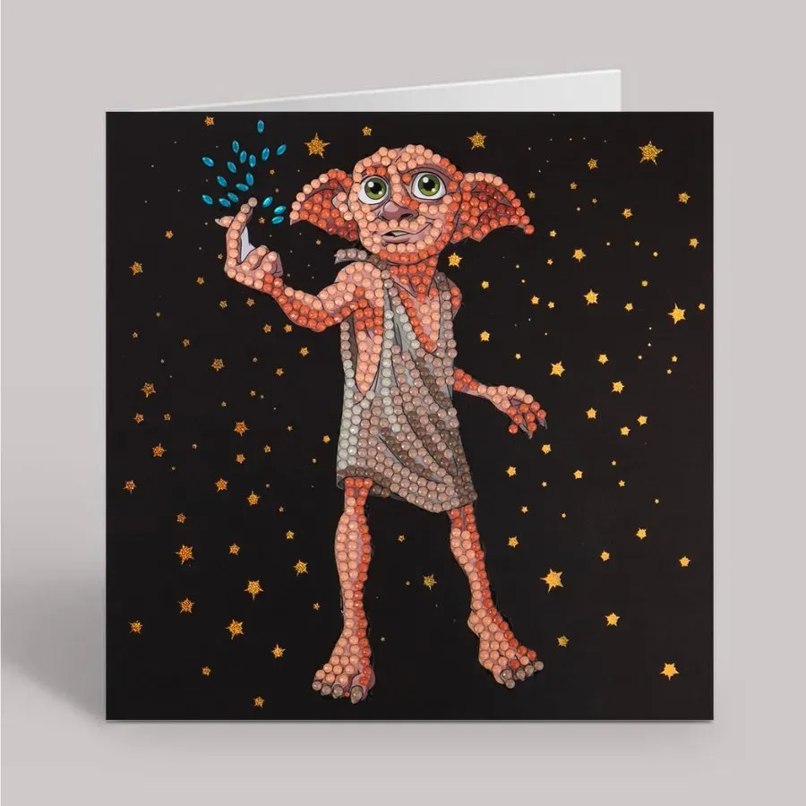 Craft Buddy Crystal Art Harry Potter Dobby wenskaart 18x18cm
