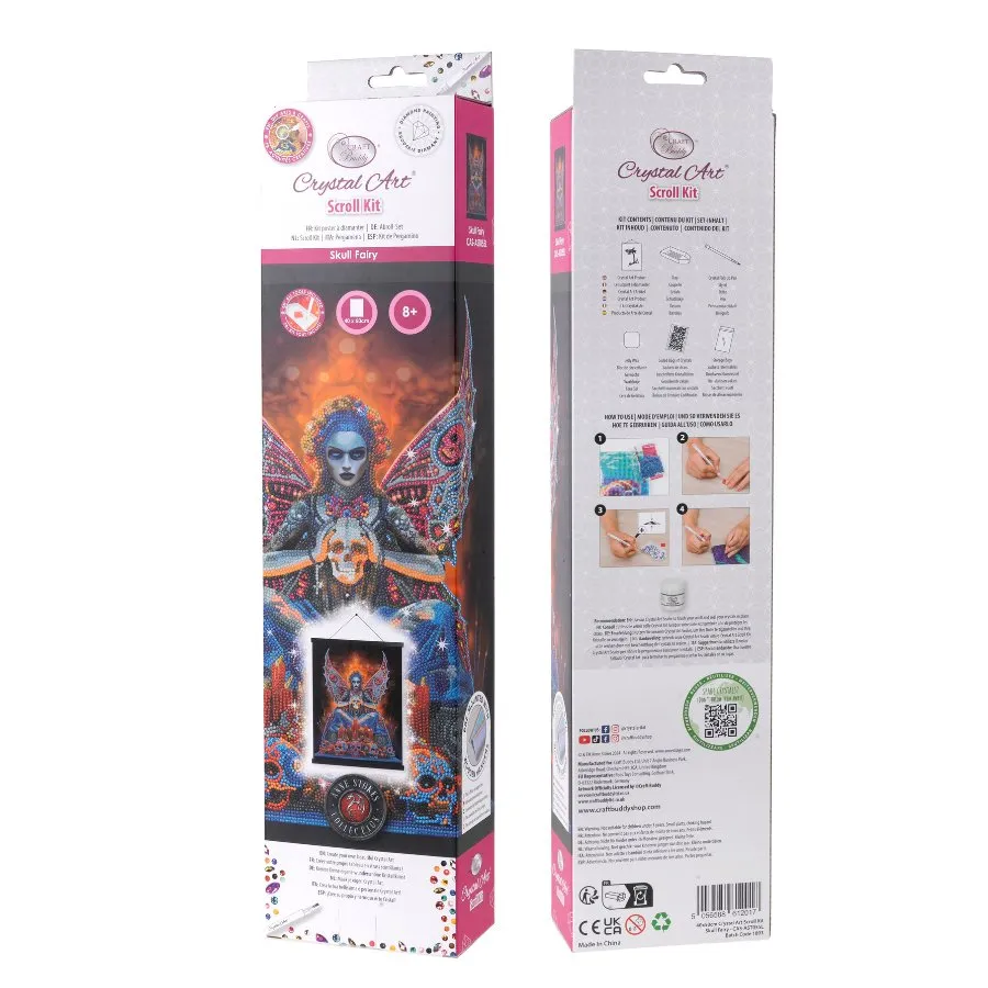 Craft Buddy Crystal Art Skull Fairy scroll 40x50cm Anne Stokes