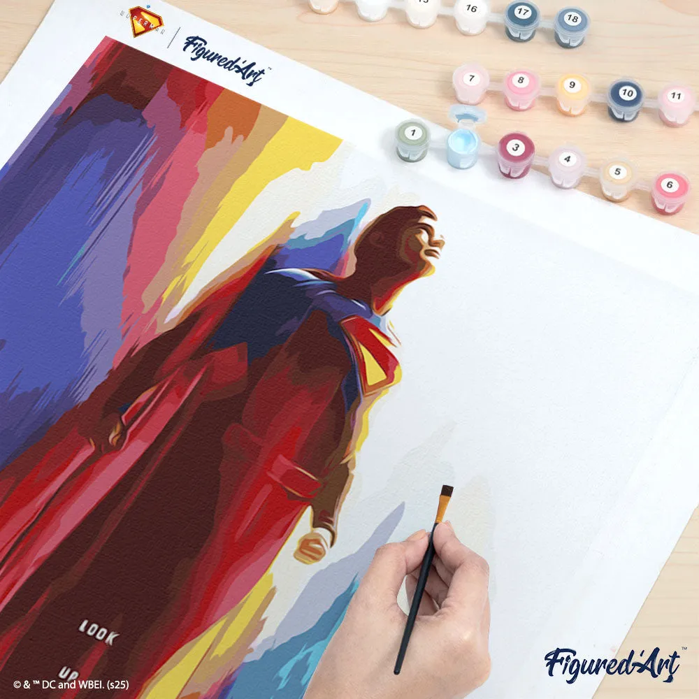 Figured'Art Superman in de lucht schilderen op nummer 40x50 cm