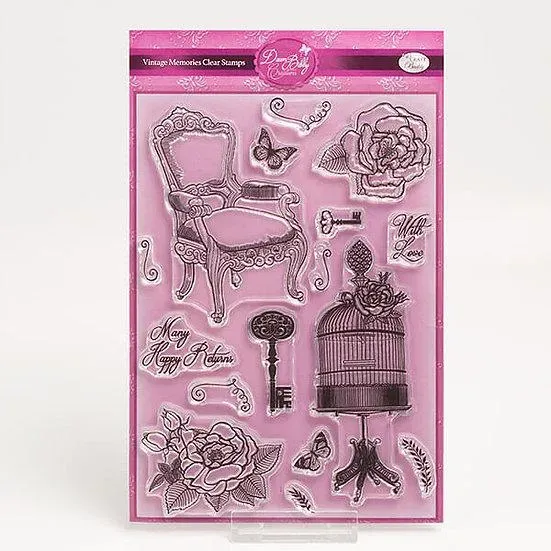 Craft Buddy Vintage Memories clear stempelset DBS06 16 stuks