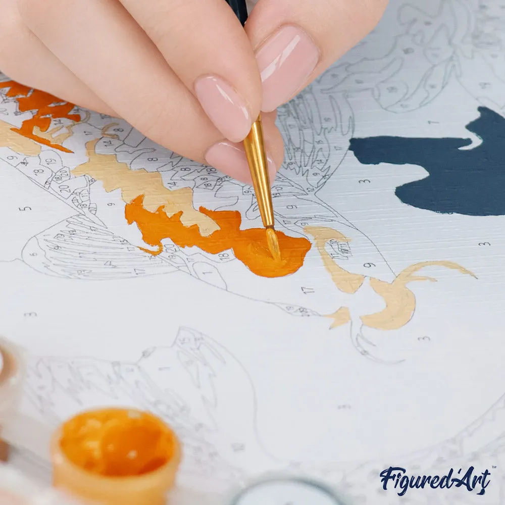 Figured'Art Vintage Koi Karper Bloemen schilderen op nummer cadeauset